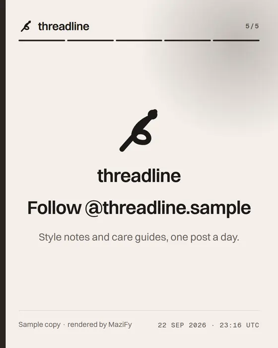 Slide 5: Follow @threadline.sample.