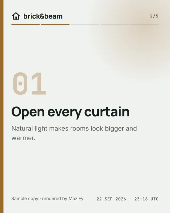 Slide 2: Open every curtain.