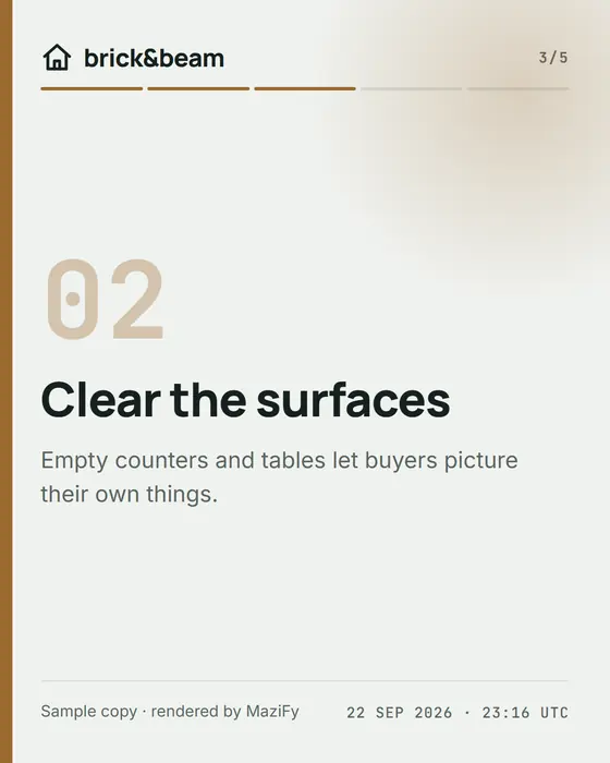Slide 3: Clear the surfaces.