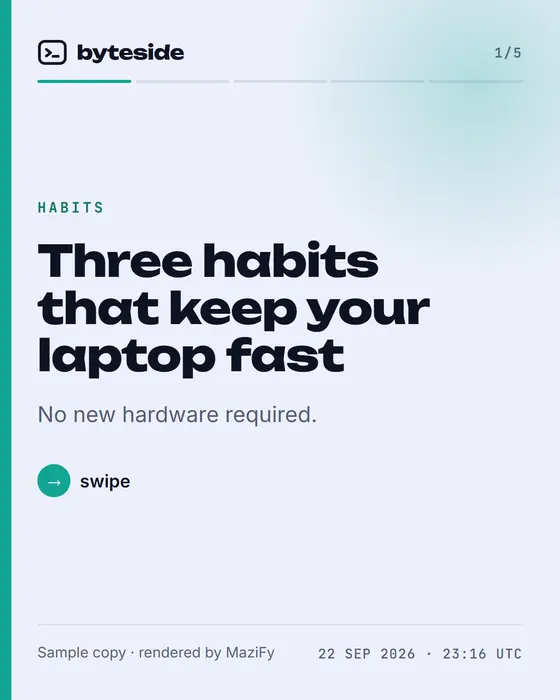 Carousel cover: Three habits that keep your laptop fast.