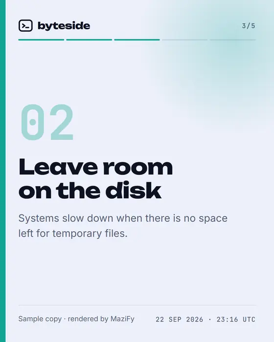 Slide 3: Leave room on the disk.