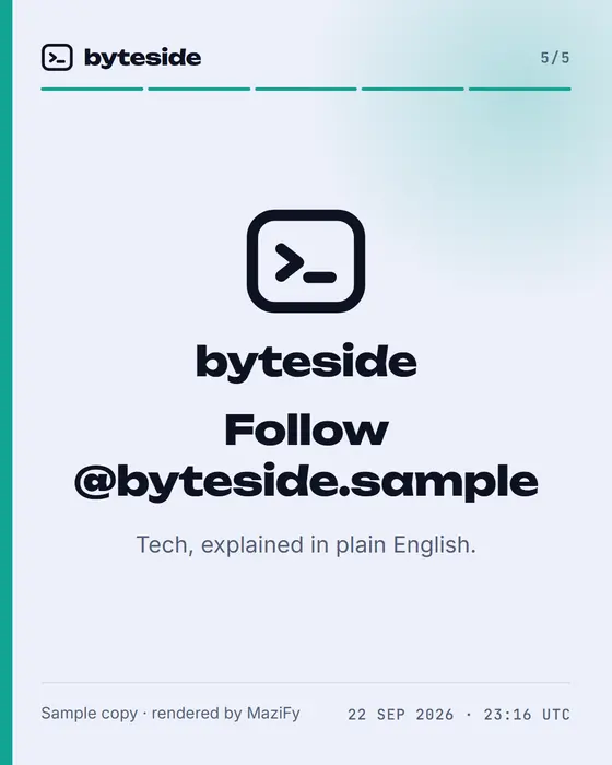 Slide 5: Follow @byteside.sample.